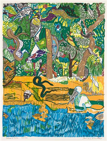 ROMARE BEARDEN (1911 - 1988) Dreams of Exile (Green Snake).                                                                                      